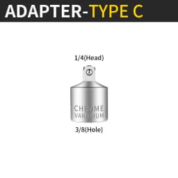 Onnfang Socket Adapter Ratchet Wrench Drive Head 1/4 to 1/2 to 3/8 Chrome Vanadium Steel Car Bicycle Garage Home Repair Tool