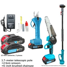 6-Inch Electric Chain Saw, 2.5cm Electric Pruning Shears, 1.7m Telescopic Extension Rod Asta Telescopica Per Potatura A Batteria