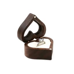 Classical Heart Shape Wedding Ceremony Ring Box Walnut Wood Jewelry Boxes Proposed Wedding Jewellery Storage Organizer Ring Box