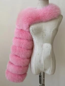 BEIZIRU Women's Real Fur Coat Silver Fox Red Fox Two Sleeve 60CM Length Naked Fashion