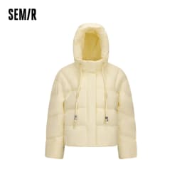 Semir Women Down Jacket 80 Percent Down Fill Loose Fit Hooded Minimal Design Puffer 2026 New Winter Daily Wear Comfort Fit