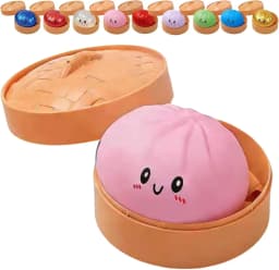 Glitter Dumpling Squeeze Box Soft Baozi Squeeze Toy For Role Play And Stress Relief With High Elasticity