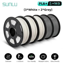 SUNLU 5KG PLA Plus/Clear/AntiString Filament 1.75mm 1kg Spool (2.2lbs) Neatly Wound Filament Fit Most FDM Printer