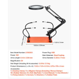 SucceBuy Magnetic Helping Hands Soldering Station 4Tool w/3X LED Magnifying Lamp & Non-Slip Heavy-Duty Base Craft Hobby DIY