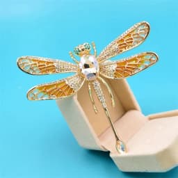 Large Size Luxury Crystal Dragonfly Brooch Colorful Rhinestone Insect Brooches Girls Cute Pins Personality Corsage Accessories