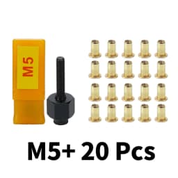 21pcs Hand Rivet Nut Gun Set Head Nuts Riveter Tool Manual Rivet Adapter Galvanized Iron Nuts For M3 M4 M5 M6 M8 M10 M12