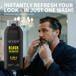 Hair Dye Coloring Shampoo 5 In 1 Men Beard Dye Shampoo Natural Cover Gray Hair Color Shampoo Instant Dye Hair Dyeing Shampoo