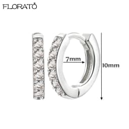 925 Silver Needle Crystal 9mm Small Hoop Earrings for Women Minimal Huggie Earrings Colorful Zircon Piercing Earrings Jewelry