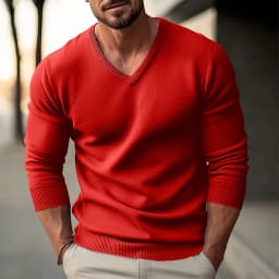 Autumn Winter Men's Knit Pullovers Solid Color V-Neck Slim Fit Long Sleeve Knitted Sweater Men Fashion Casual Pullover Sweaters