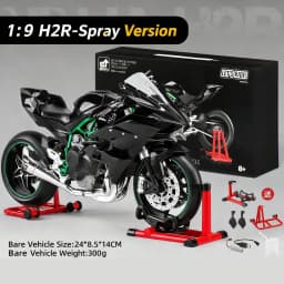 1:9 Kawasaki H2R Ninja With Spray Alloy Motorcycle Model Toy Vehicle Collection Sound and Light Off Road Autocycle Toys Car