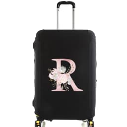 Luggage Case Suitcase Protective Cover Pink Flower Letter Name Pattern Travel Elastic Luggage Dust Cover Apply 18-28 Suitcase