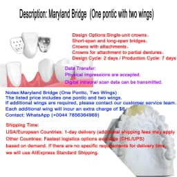 OEM Custom Dentures Fixed Restorations CAD/CAM Multilayered Zirconia IPS e.Max Veneer Post PFM Co-Cr Alloy FMC Bridge