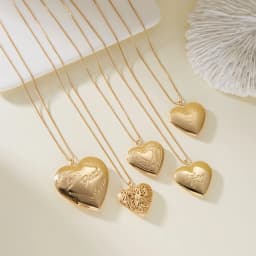 Gold Plated Heart-shaped Pendants Can Openable Photo Frame Love Faith Hope Locket Pendant Necklace Family Jewelry Gift