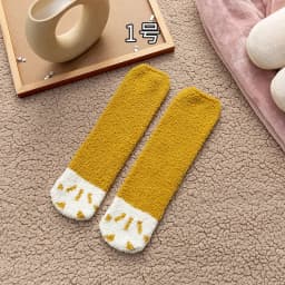 Sweet Pink Rabbits Bowknot Imitation Mink Socks Winter Plush Warm Home Sleeping Socks Ins Japanese Cartoon Cute Furry Tube Socks