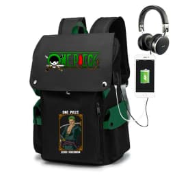 One Piece Zoro Print School Backpack Large Capacity Casual Daypack Travel Bag for Kids Teens