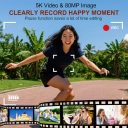 Ourlife Digital Camera 5K 80MP 18X Digital Zoom Dual IPS Screen Camera WIFI Cam Vintage Vlog Video Recorder for Photography