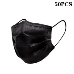 50Pcs 3-layer Mask Face Masks Melt Blown Cloth Disposable Safety Anti-Dust Protective Masks Blue Adults Non-wove Masque