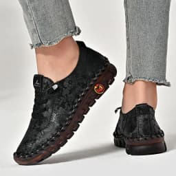New Unique Oxford Shoes 43 44 Women's Split Leather Loafers Woman Orthopedic Moccasins Mother Designer Laced Daily Walking Flats