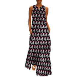 Skeleton Print Dress Spring Horror Monsters Street Style Bohemia Long Dresses Womens Night Club Maxi Dress Birthday Gift