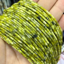 Natural Stone Beads 2x4mm Hematite Agate Jasper Crystal Cylinder Tube Loose Spacer Bead for Jewelry Making Diy Bracelet Necklace