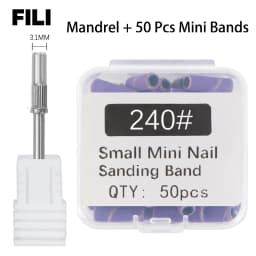50Pcs 3.1MM Small Sanding Bands With Shaft Set For Dead Skin Calluses Nail Polishing Mini Sandband Nail Drill Bits Manicure Tool