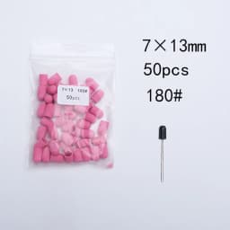 50PCS Green Nail Sanding Caps Bands With Rubber Drill Polishing Nail Art Rotating Remove Burrs Manicure Pedicure Accessory Tool