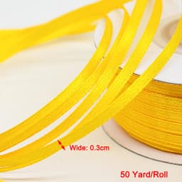 50 Yard Wide 0.3cm 3MM Thin Fine Ribbon Satin for Gift Packing Wraping DIY Handmade Bow Rope Material Jewelry Making Findings