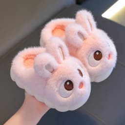 New Cute Rabbit Children's Cartoon Winter Slippers Comfortable Warm House Shoes Boys Girls Indoor Home Fluffy Slippers