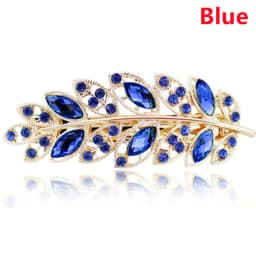 Sparkly Rhinestone Leaf Shaped Barrettes Hairpin Non-Slip Crystal Spring Hair Clips For Women Girls Thin Thick Hair French Style