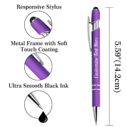 10-100 Customized Ballpoint Pen with Stylus Tip Print Name Logo Metal Pen for Business Graduation Birthday Anniversary Gift Pen