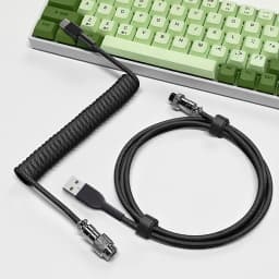 Mechanical Keyboard Coiled Cable Type-C USB Port Aviator Coiling Cable for Gaming and Desktop Computers Aviation Connector Cord