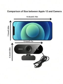 Professional-Grade 1080P HD USB Webcam (with Built-In Microphone), Suitable for Laptops and Desktop Computers