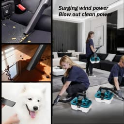TUNGFULL 3-in-1 Brushless Vacuum Cleaner Cordless 1200W High Power Wet/Dry/Blow Dust Extractor Compatible with Makita