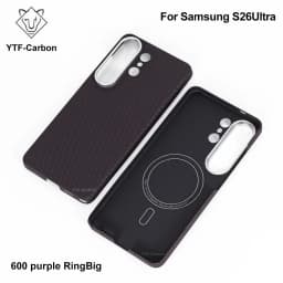 YTF-carbon Luxury Real Kevlar Case for Samsung Galaxy S26 Ultra/S26Plus/S26, Aramid Fiber Magnetic MagSafe Cover