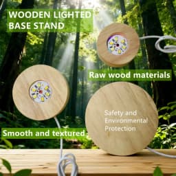Dimmable Wooden USB Switch Desktop Decorative Lights Colorful Gradient Remote Control Light Base Display Light Support Ornament