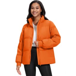 TACVASEN Womens Winter Padded Quilted Duck Down Coat Waterproof Warm Zip Up Daily Jacket Windproof Stand Collar Casual Jacket