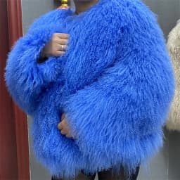 New Pattern Plus Size Dark Brown color Mongolia Sheep Fur Jacket Women Real Fur Jacket Female Winter Warm Outerwear