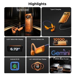 World Premiere DOOGEE S200E 5G Rugged Phone 1.32" Rear Display 10100mAh 48GB RAM (8GB+40GB) 256GB ROM 6.72” Screen Android 16