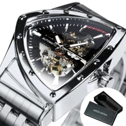 WINNER Sports Triangle Skeleton Automatic Men Watch Luminous Pointers Fashion Rubber Strap Luxury Military Mechanical Watches
