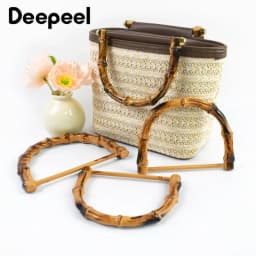 Deepeel 2/4Pcs 10.5/12cm Plastic Faux Bamboo Bag Handle Handbags Woven-bag Purse Frame Replace Handles DIY Bags Parts Accessory