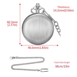 Brushed Silver Smooth Mechanical Pocket Men Watch Roman Numerals Dial Elegant Antique Stylish Hand Winding Pocket Clock Male
