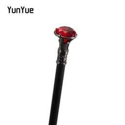 Red Diamond Type Silver Walking Cane Gentleman Elegant Fashion Decorative Walking Stick Women Vintage Cosplay Crosier Knob Cane