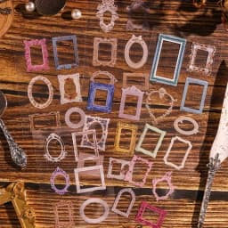 6 Sheets/pack Art World Waterproof PET Retro Frame Sticker DIY Creative Scrapbooking Junk Journal Diary Album Decoration Collage