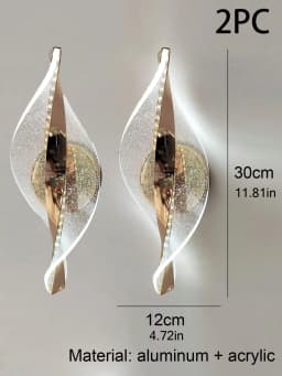 1pc/2pc Golden Snowflake, Cloudy Acrylic Wall Sconce for Living Room, Bedroom Home Decor, Modern LED Bedside Wall Sconce
