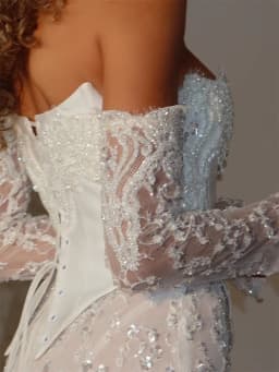 Tokyo Customized Elegant Long Sleeve Mermaid Wedding Party Satin Lace-Up Floor-Length Prom Dress Beading Floral Evening Dresses