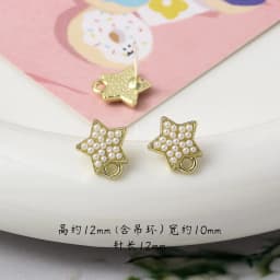 10pcs Pearl Stud Earrings Settings Handmade Roun Hollow Love Heart Earrings Connectors for DIY Jewelry Making Findings