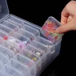 1PC Transparent Plastic Dust-proof Storage Box Multifunctional Storage Box For Small Jewelry Nail Art Perler Beads Organization