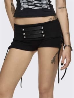 Nibber Patchwork Shirring Short Women High Street Hottie Trend Rivet Metal Hollow Skinny Sexy Hottie Midnight Club Party Outfits
