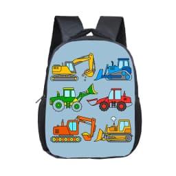 Cartoon Police Car Fire Engine Excavator Print Backpack Children Truck Kindergarten Bags Toddler Diaper Book Bag Schoolbags