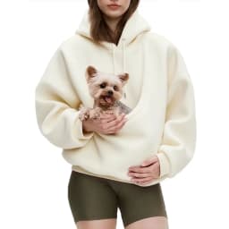 Women Solid Hooded Fleece Oversized Pullover Sweatshirt With Pet Pocket Autumn Winter Casual Top Ladies Cozy